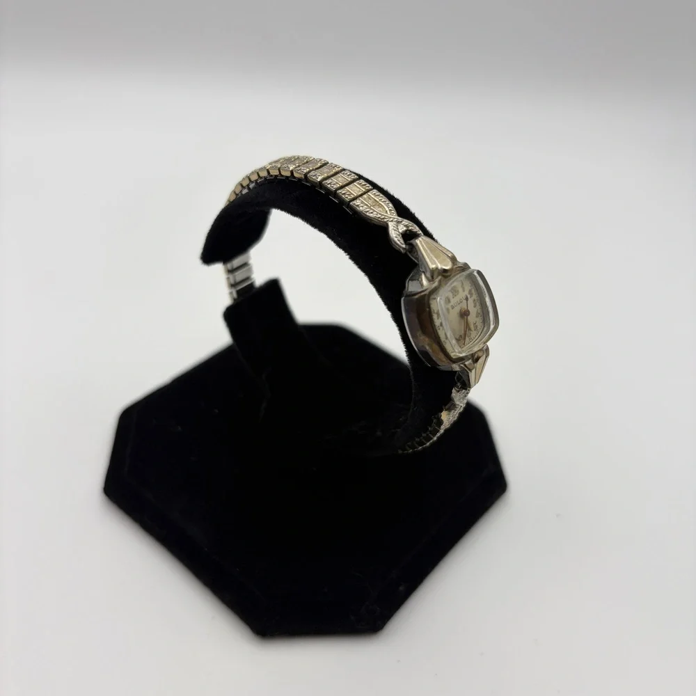 Vintage Bulova 10k RGP Ladies Watch Working Manual Wind Small Face Gold
